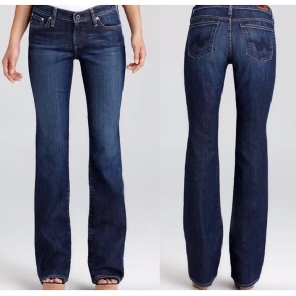 AG Adriano Goldschmied The Jessie Curvy Boot Cut Fit Dark Wash Sz 27 (29) USA - Picture 1 of 16